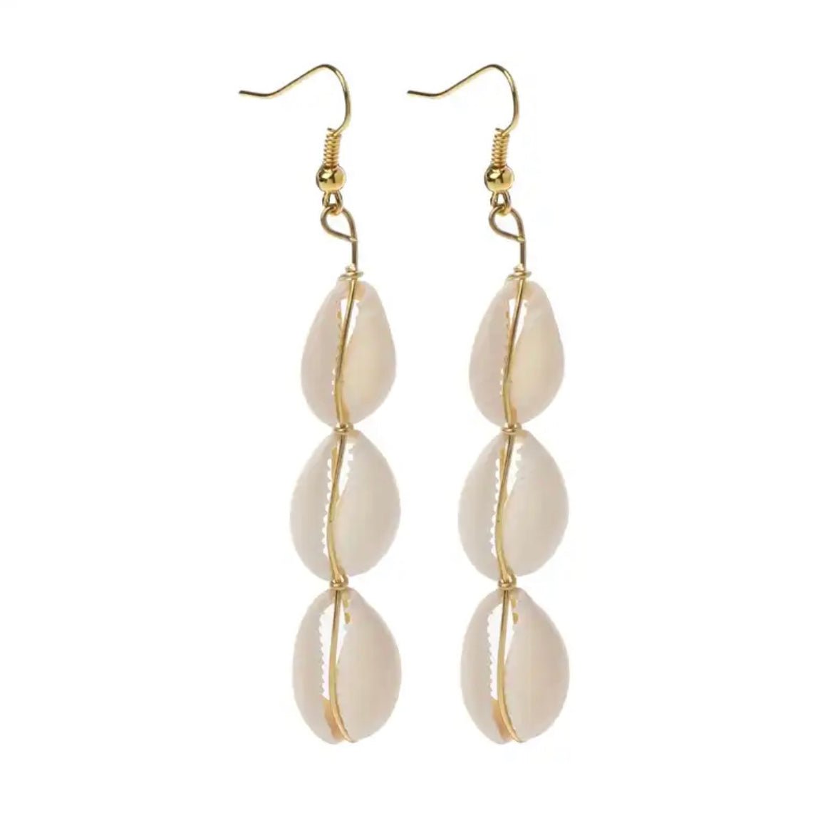 sidea Small Cowry /Cowrie Shell tiered earrings