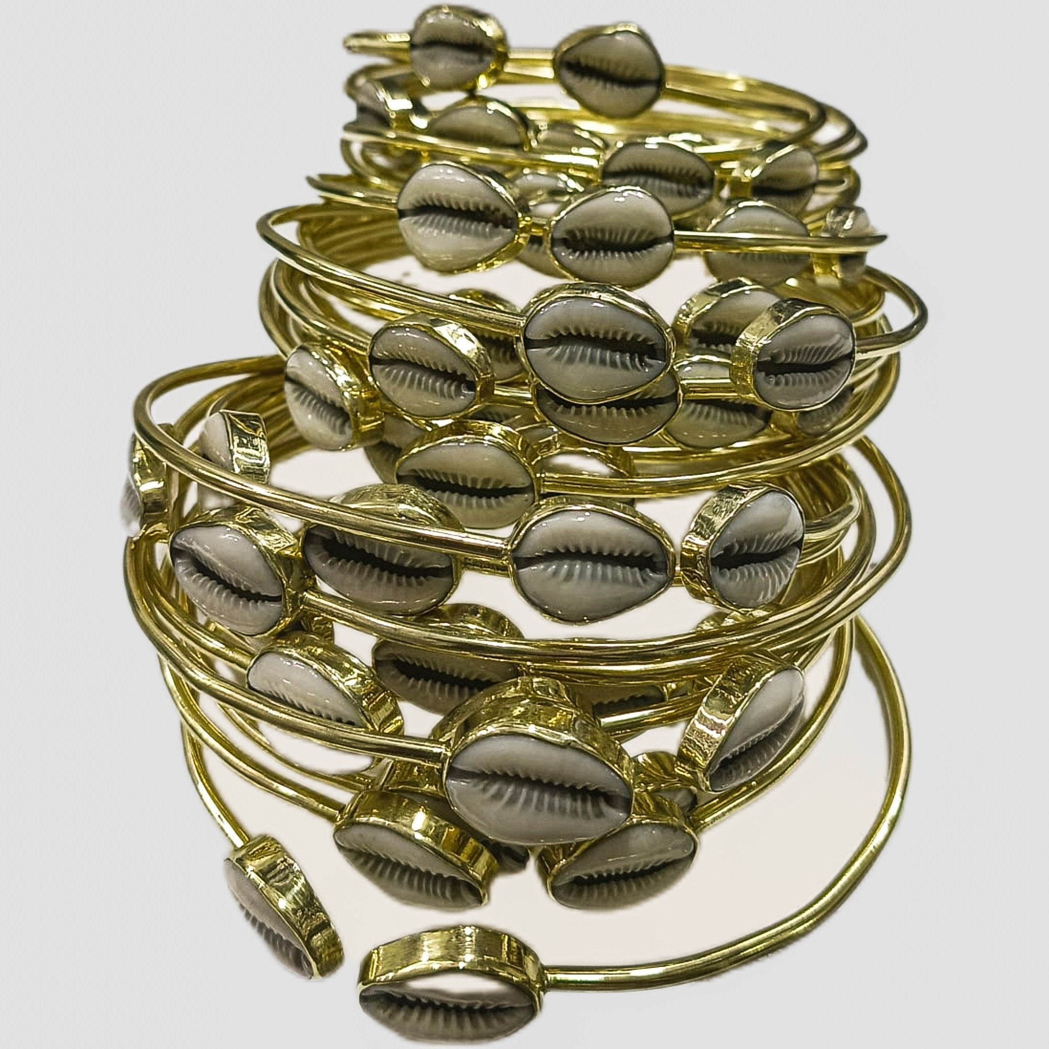 Simple Cowry and Brass Choker Necklace