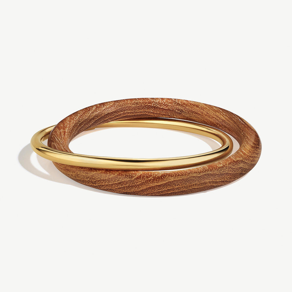 Teak Interlocking Bangle Bracelets