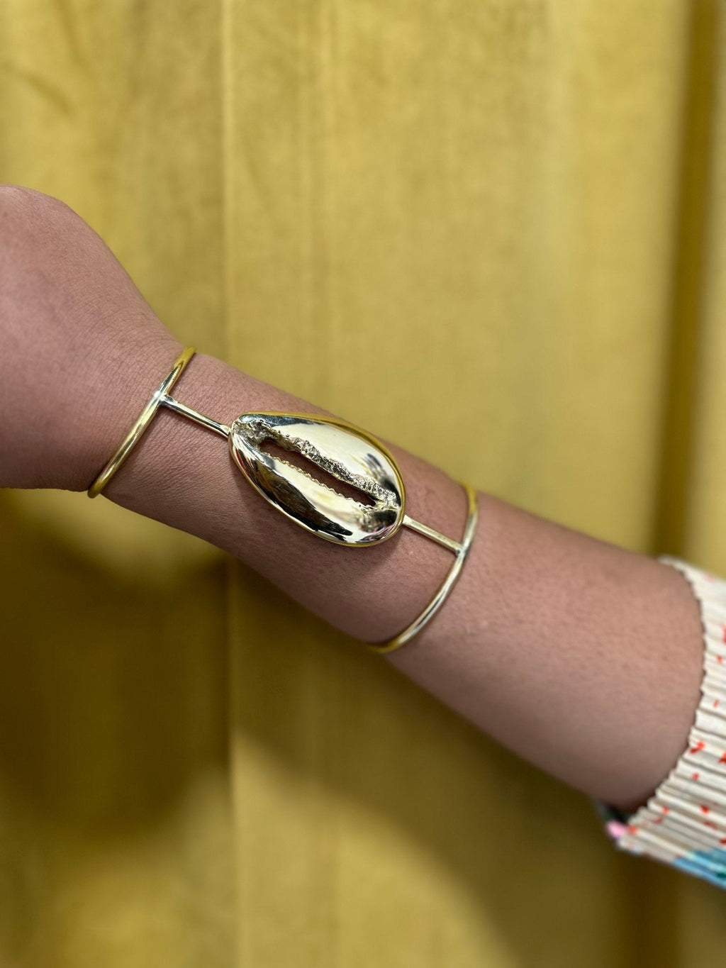 Supersized Brass Cowry 5 inch Bangle /Bracelet