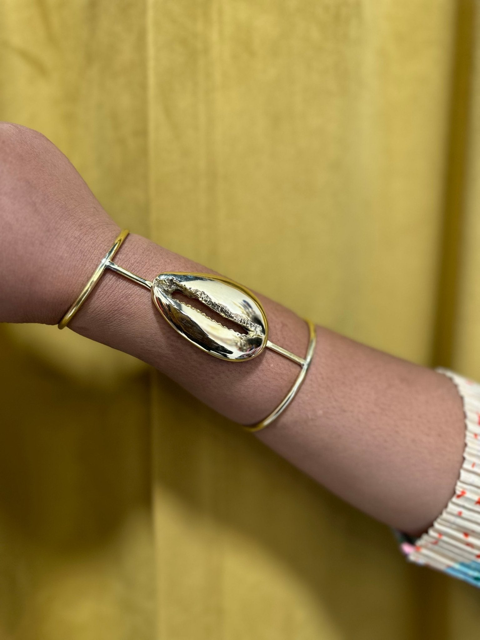 Supersized Brass Cowry 5 inch Bangle /Bracelet