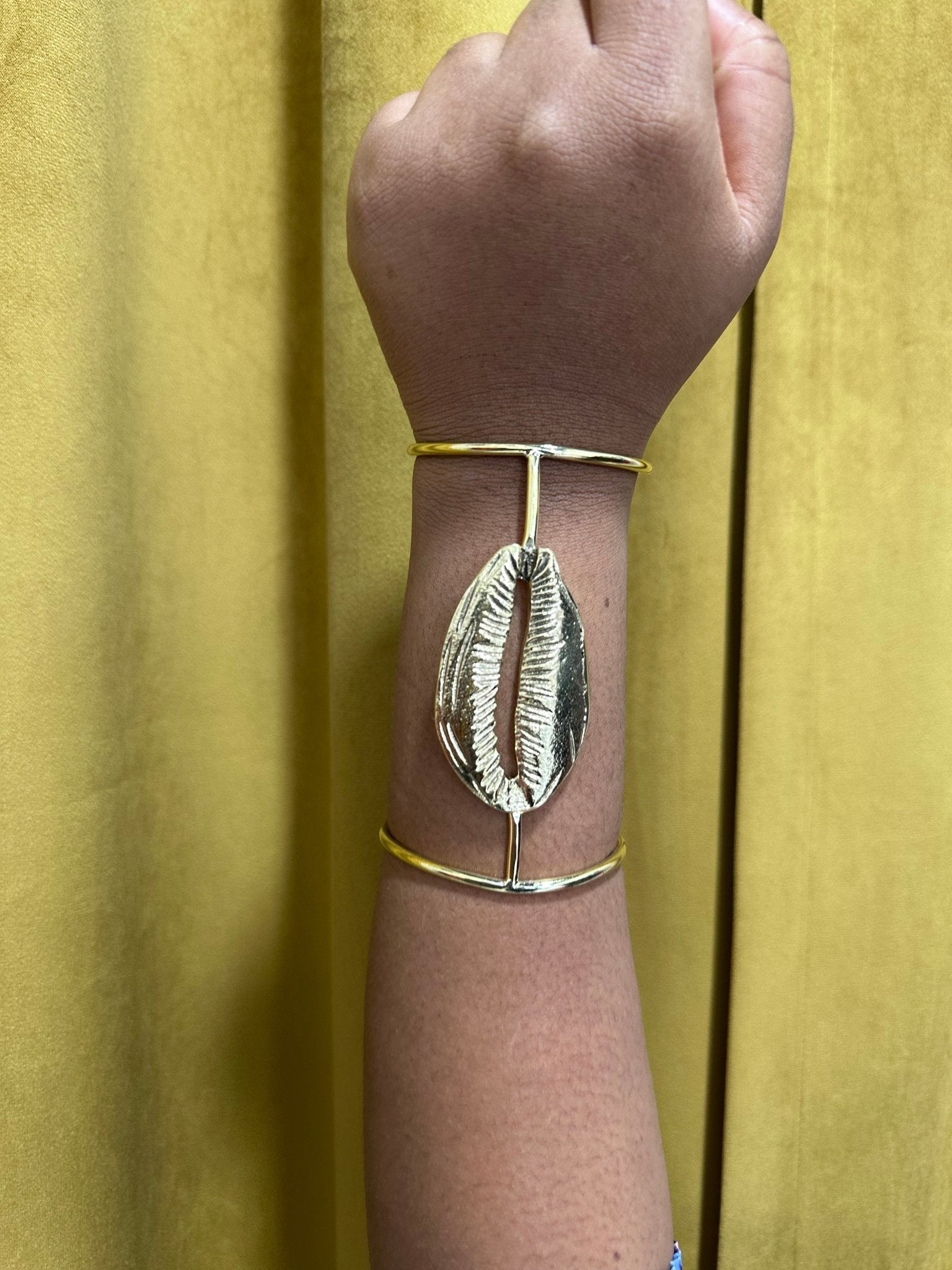 Supersized Brass Cowry 5 inch Bangle /Bracelet