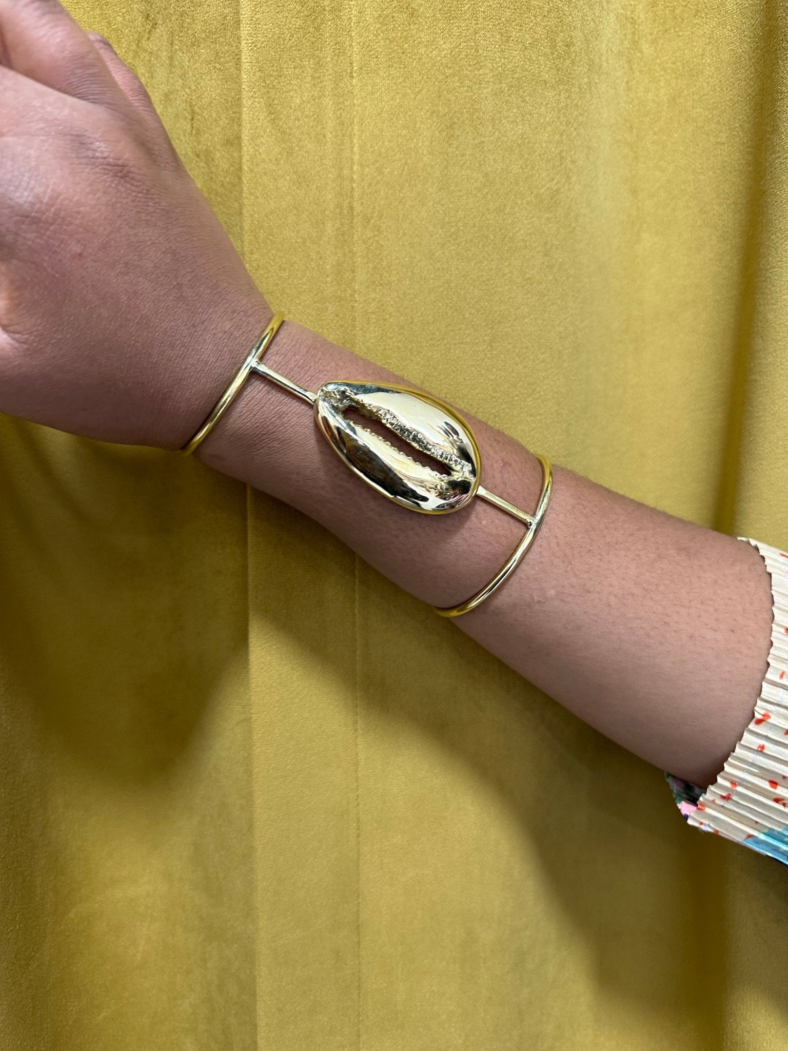 Supersized Brass Cowry 5 inch Bangle /Bracelet