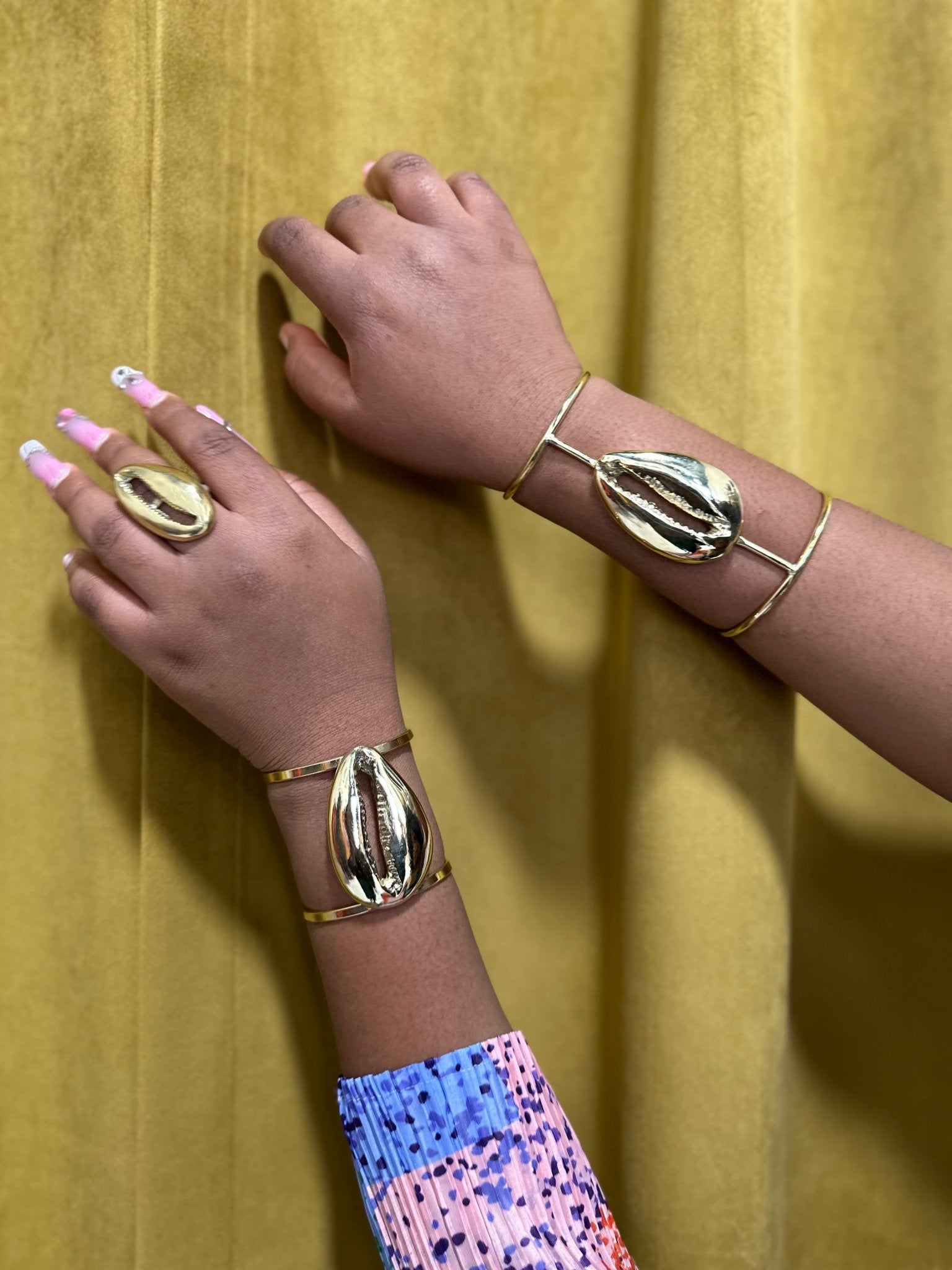 Supersized Brass Cowry 5 inch Bangle /Bracelet