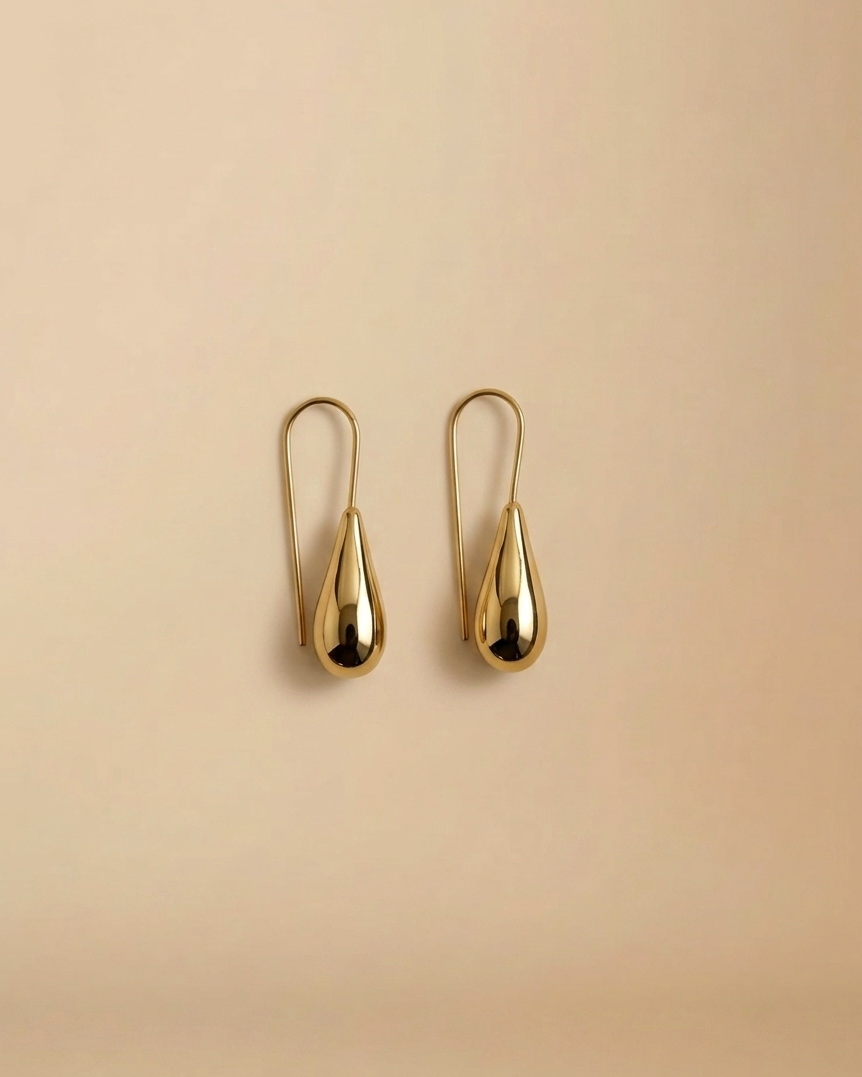 Tear Drop Brass Earrings