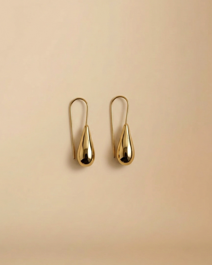 Tear Drop Brass Earrings