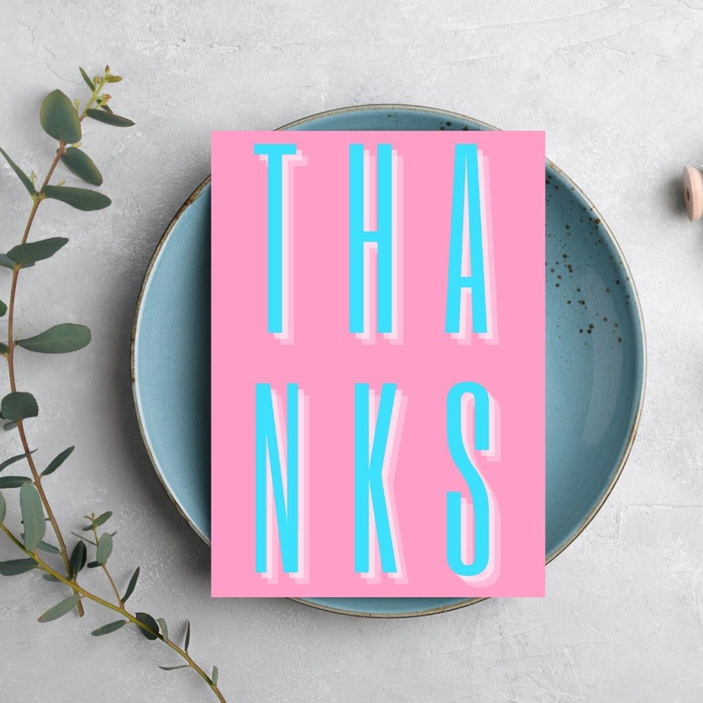 Thanks Card (neon pink)