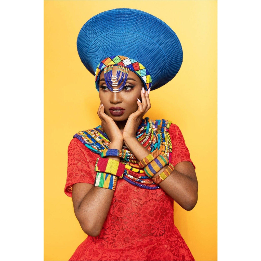 Traditional Beaded Zulu basket Hat