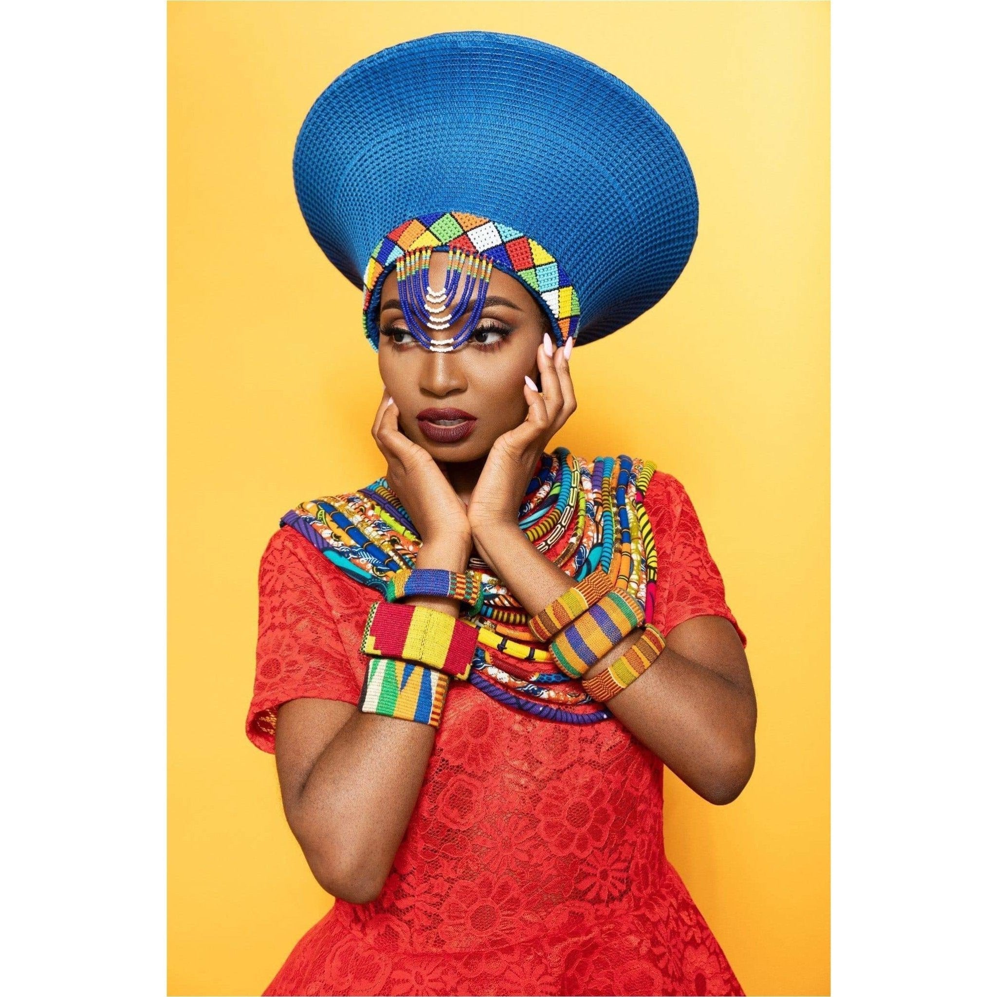 Traditional Beaded Zulu basket Hat