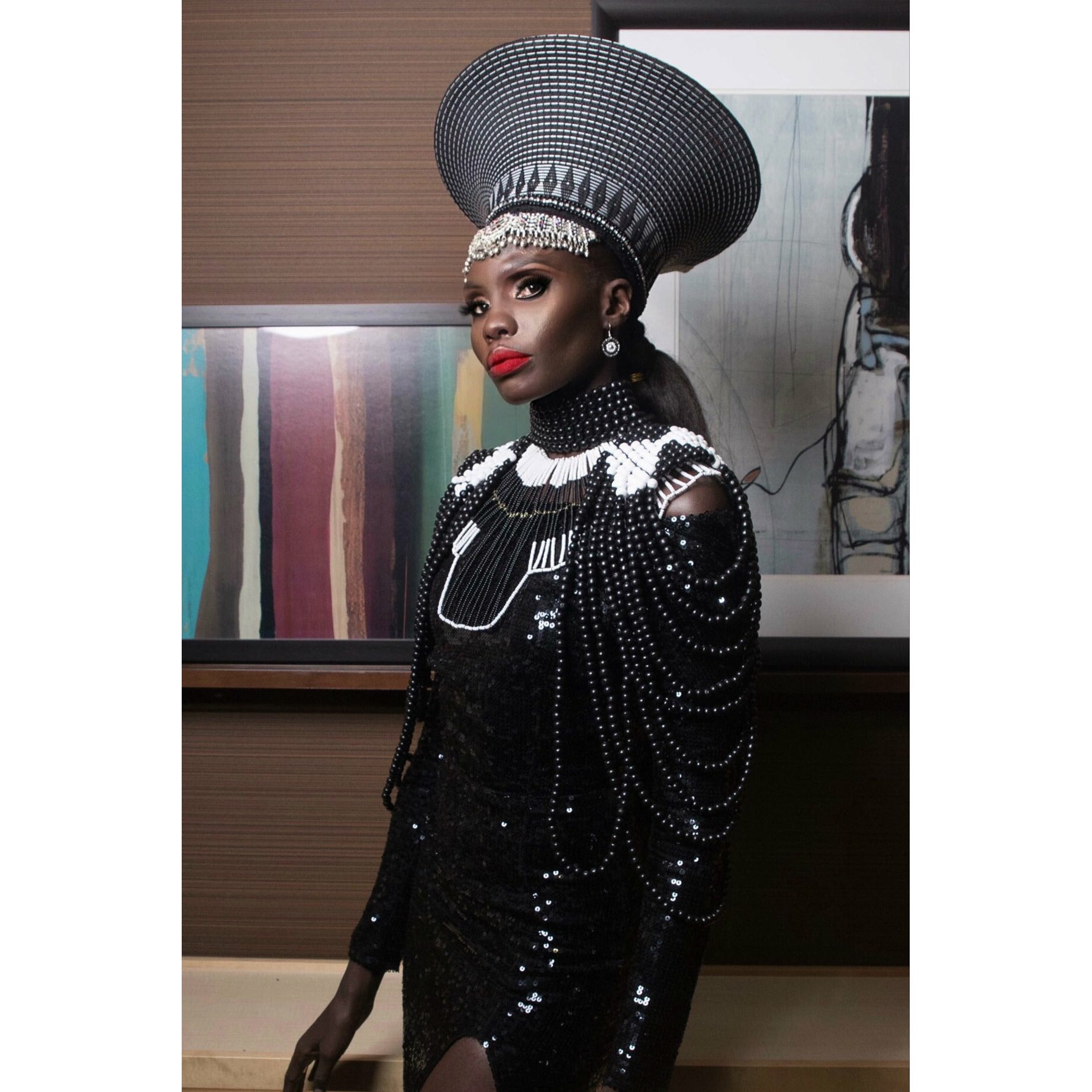 Traditional Beaded Zulu basket Hat