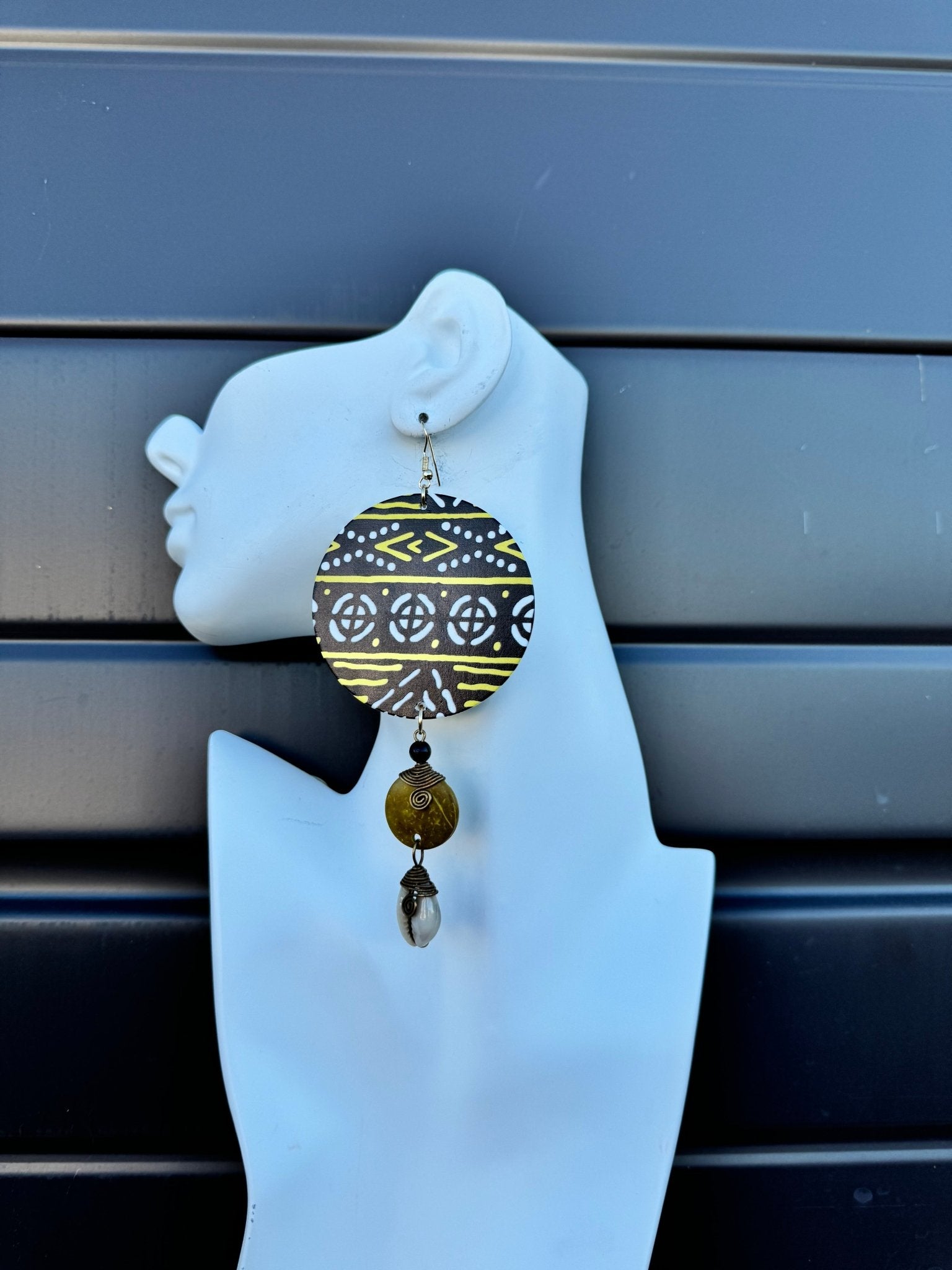 Tribal Luxe Cowry & Wood Earrings