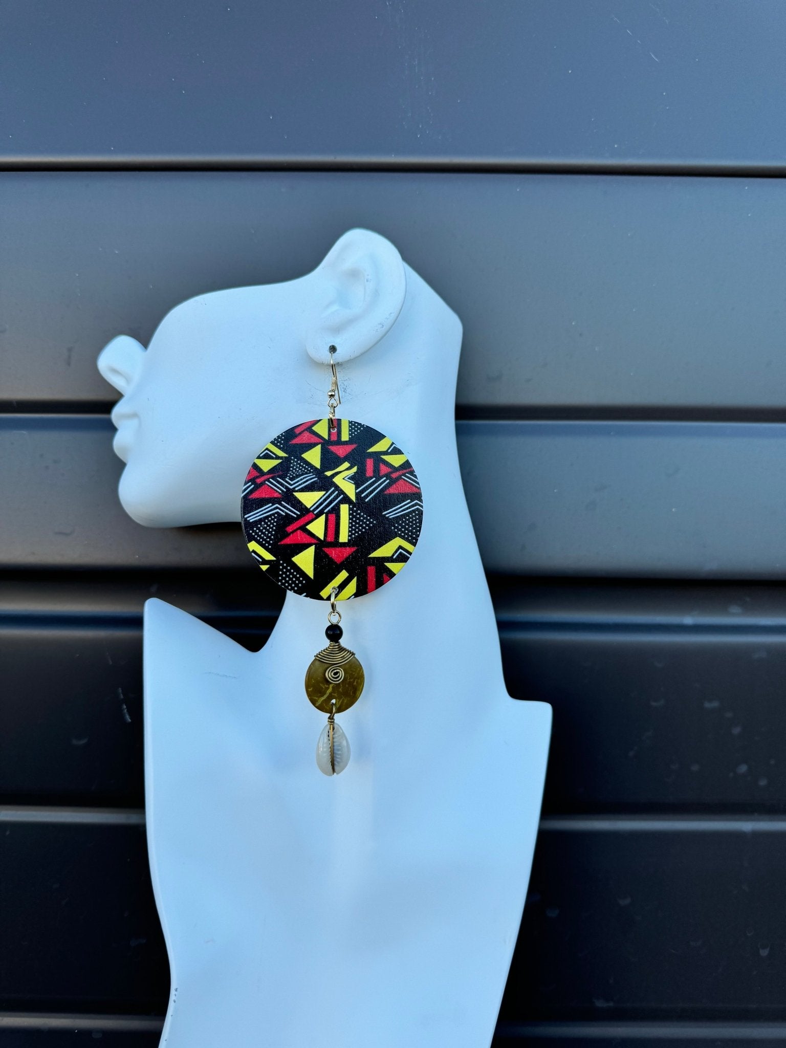 Tribal Luxe Cowry & Wood Earrings