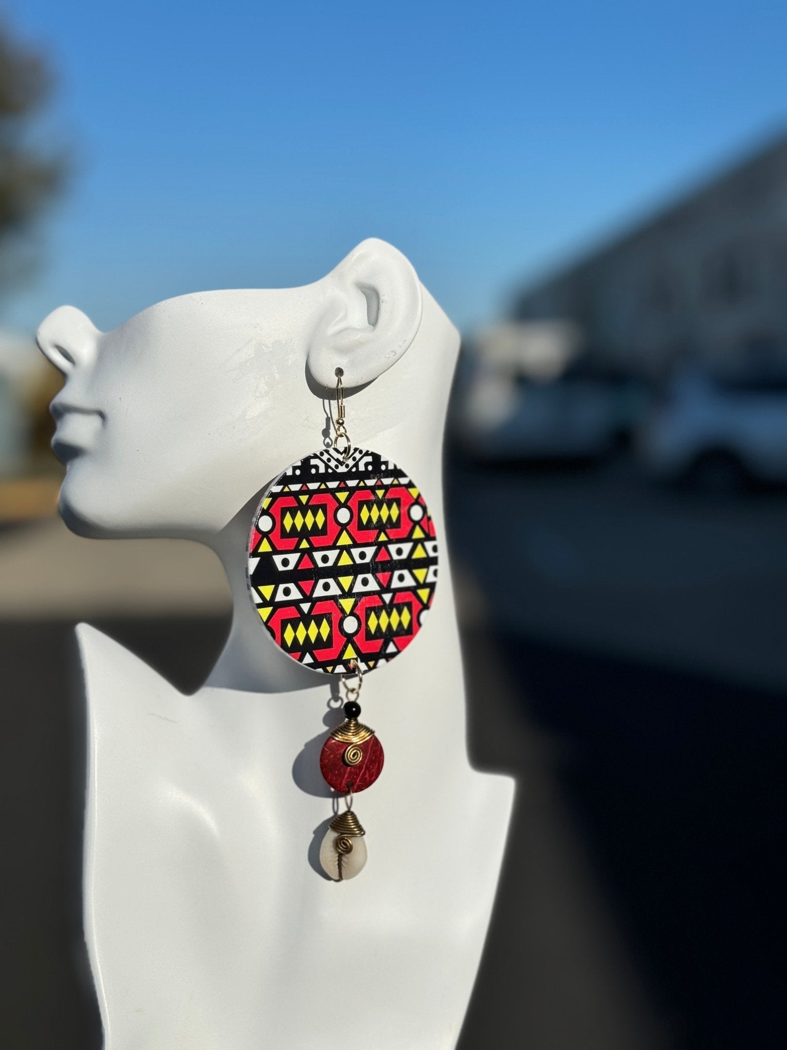 Tribal Luxe Cowry & Wood Earrings