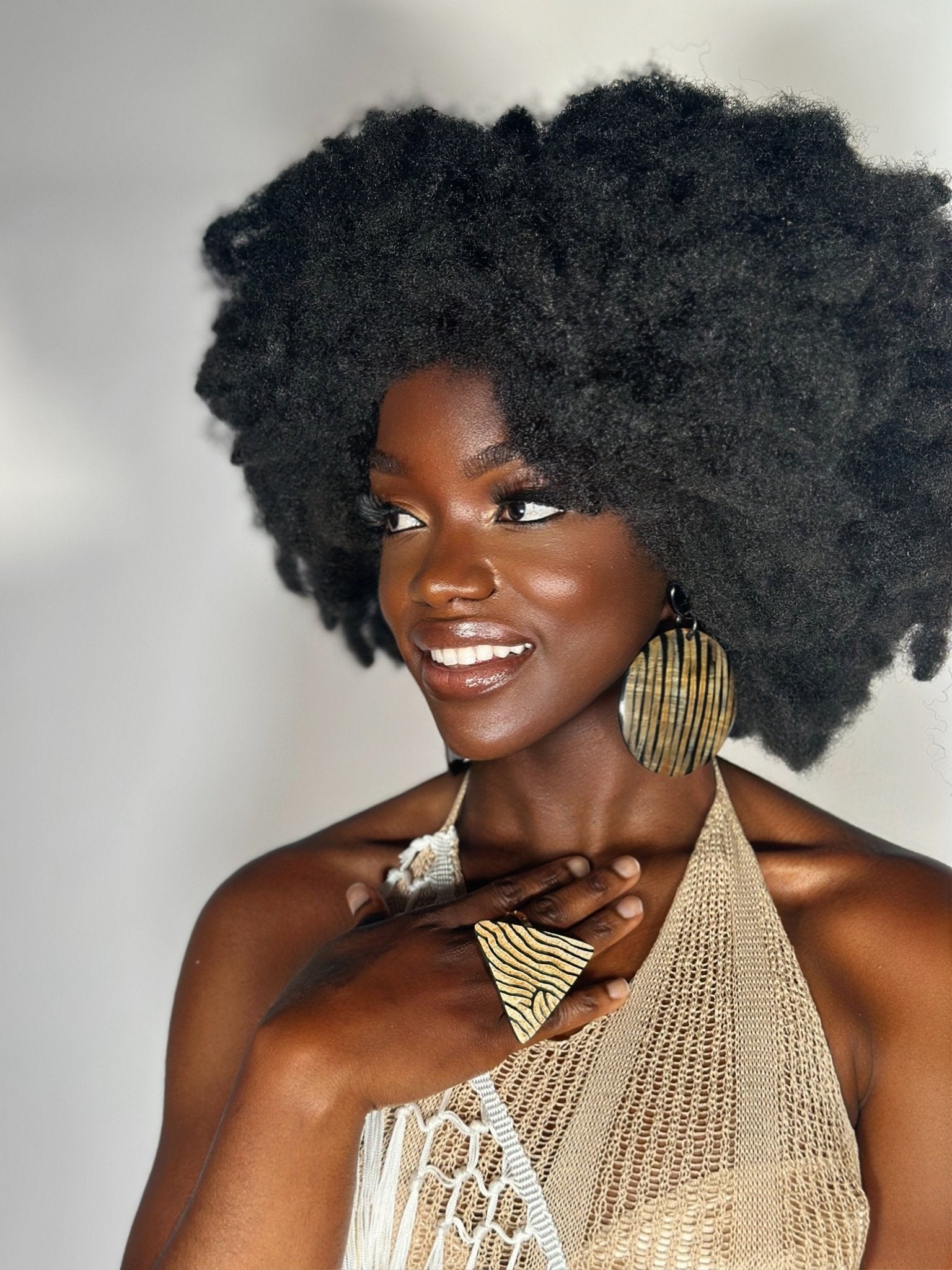 Zebra Flow Triangle Ring – Afro Safari Collection