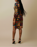 Zora African Print Puff Sleeve Dress